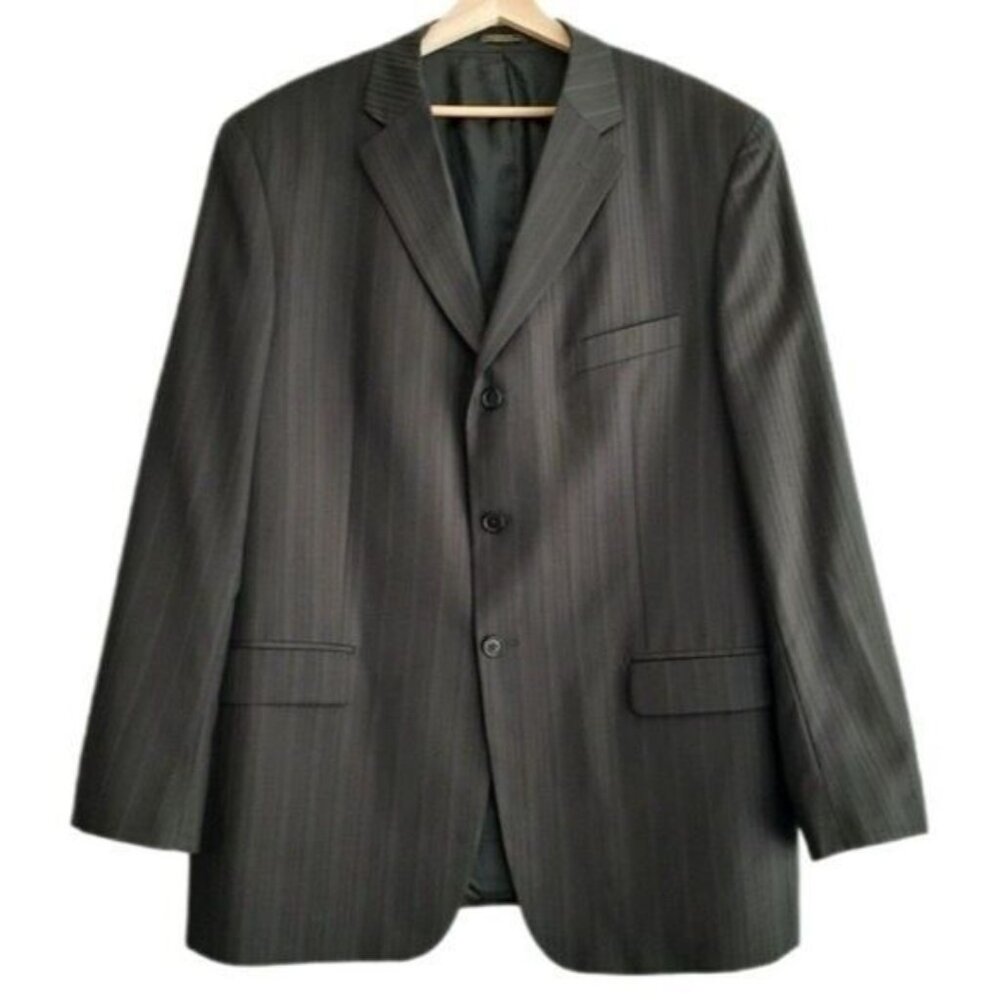 PRINCIPE w ZIGNONE Cloth ITALY Light Wool Blazer Suit Jacket Stripe Men's 46 46L
